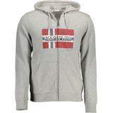 Napapijri - Sweatshirt - Grijs - Zip-through - Heren - 100% Katoen