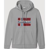 Napapijri - Sweatshirt - Grijs - Zip-through - Heren - 100% Katoen