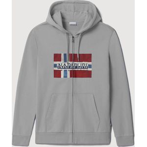 Napapijri - Sweatshirt - Grijs - Zip-through - Heren - 100% Katoen
