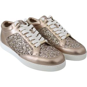 Jimmy Choo - Miami ogml - Leren Sneakers - Goud en Ballet Pink
