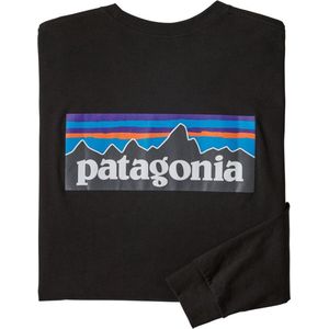 Patagonia - L/S P-6 Logo Responsibili-Tee - T-shirt - Zwart - Gerecycled Katoen en Polyester