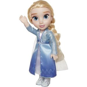 Disney Frozen De ijskoningin - pop Elsa 38 cm - officiële licentie collectie Mijn vriendin Frozen - met reisjurk en accessoires - magisch cadeau - geschikt voor kinderen vanaf 3 jaar