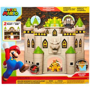 Nintendo Bowser's Castle Super Mario Deluxe Bowser's Castle Playset met 2,5 inch exclusieve gelede Bowser actiefiguur, interactieve speelset met authentieke in-game geluiden