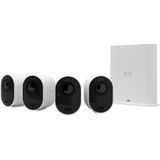 Arlo Ultra 2 draadloze WiFi-beveiligingscamera voor buiten, 4K UHD, 180˚ kleurennachtzicht, sirene & spotlight, bewegingsdetectie, 2-weg-audio, 6 mnd batterij, lokale opslag (SD-kaart), incl. proefp. Arlo Secure, 4 IP-Camera's + Smart Hub, wit