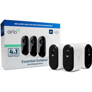 Arlo Essential 2K draadloze beveiligingscamera voor buiten - 3 IP-Camera's