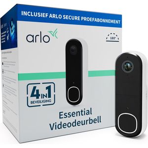 Arlo HD draadloze video deurbel met camera, 1 deurbel, wit