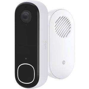 Arlo 2K draadloze video deurbel met camera & gong, 1 deubelset, wit
