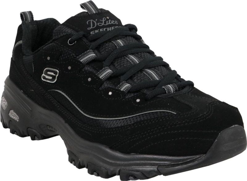 Skechers D Lites Biggest Fan 11930-BBK Vrouwen Zwart Sneakers