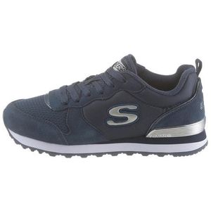 Skechers g 85 gold'n gurl dames Sneaker, Navy Suede/Mesh/Nylon/Silver Trim, 37.5 EU