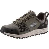 Skechers Escape Plan 51591 Sneakers voor heren, Groen Olive Leather Mesh Black Trim Olbk, 40 EU