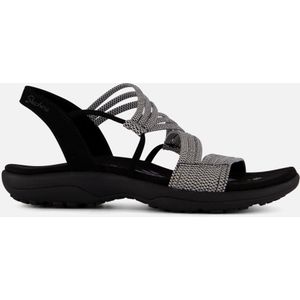 Skechers Reggae Slim-Stretch Appeal Sling Back Sandalen, Zwart/Wit, 38 EU