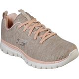 Skechers - Graceful Twisted Fortune - Sneakers - Beige - Mesh/Textiel/Rubber