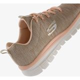 Skechers - Graceful Twisted Fortune - Sneakers - Beige - Mesh/Textiel/Rubber
