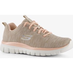 Skechers - Graceful Twisted Fortune - Sneakers - Beige - Mesh/Textiel/Rubber