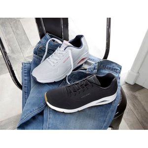 Skechers Uno - Stand On Air Heren Sneakers - Black - Maat 46