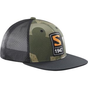 Salomon Trucker Flat Cap Pet Black/Green S/M