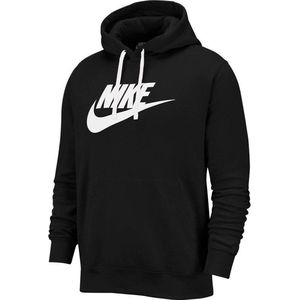 Nike - Sportswear Club Fleece - Hoodie - Zwart - Katoen - Kap met Trekkoord