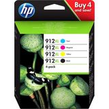 HP 912XL Inktcartridge - 4-Pack - Zwart en Kleur