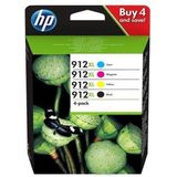 HP 912XL Inktcartridge - 4-Pack - Zwart en Kleur