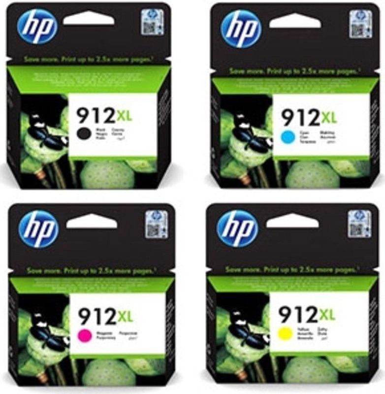 HP 912XL Inktcartridge - 4-Pack - Zwart en Kleur