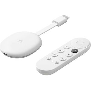 Chromecast met Google TV (4K) sneeuw - Brengt entertainment via spraak zoeken naar je tv. Streamfilms, series of Netflix in maximaal 4K HDR-kwaliteit. Eenvoudig te installeren