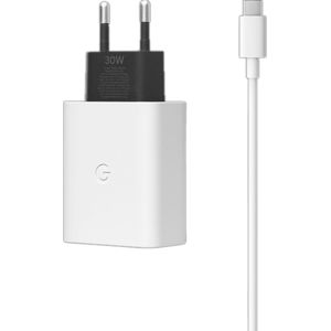 Google Adapter met kabel 2021 - GA02275 (30 W, Stroomvoorziening), USB-lader, Wit
