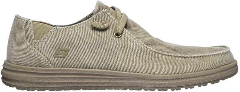 Skechersvoor mannen. 66387 Melson Mocassins bruin (40), Stof, Plat, Veters, Casual