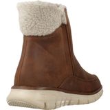 Skechers - Synergy Collab - Enkellaarsjes - Kastanje - Microleer - Natuurlijke Faux Sherpa