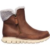 Skechers Synergy Collab enkellaarsjes voor dames, Kastanje Microleer Natuurlijke Faux Sherpa, 37 EU