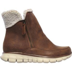 Skechers - Synergy Collab - Enkellaarsjes - Kastanje - Microleer - Natuurlijke Faux Sherpa