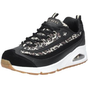 Skechers Uno - Wild Streets Dames Sneakers - Black/Leopard - Maat 38