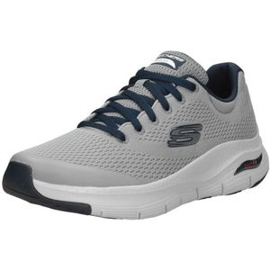 SKECHERS 232040 ARCH FIT grau marineblau Herrenschuhe Sneaker Stoff Schnürsenkel 44