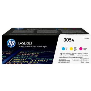 HP 305A 3-pack Cyan/Magenta/Yellow Original LaserJet Toner Cartridges tonercartridge 3 stuk(s) Origineel Cyaan, Magenta, Geel