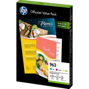 HP 963 OfficeJet Value Pack Cartridge Combipack Origineel Cyaan, Magenta, Geel 6JR42AE Cartridge multipack