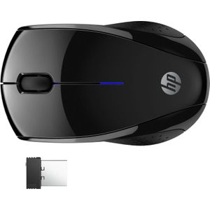 HP 220 draadloze muis, contour, ergonomisch, blauwe LED-technologie, zwart