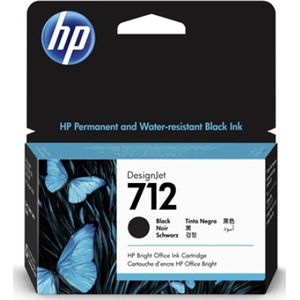 HP 712 3ED70A Zwart 38-ml Echte HP Inktcartridge met Originele HP Inkt, voor DesignJet T650, T630, T250, T230 & Studio Grootformaat Plotter Printers en HP 713 DesignJet Printkop