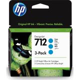 HP 712 / 3ED77A 3-Pack Cyan Ink - Tintenpatrone Cyan