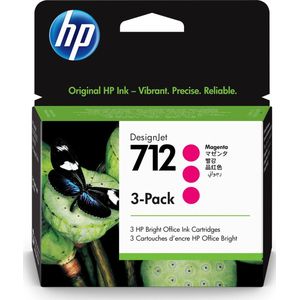 HP 712 - 3er-Pack - Magenta - original - DesignJet - Tintenpatrone