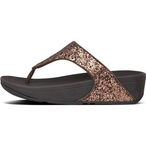 FitFlop Lulu Glitter Toe-Thongs Chocolate Metallic-Schoenmaat 40