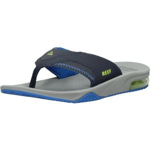 Reef Kids Fanning Jongens Slippers - Navy/Lime - Maat 31.32