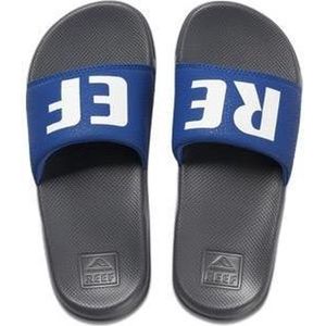 Reef - Kids One Slide - Jongens Slippers - Grey/Blue - Kunstleer/Rubber