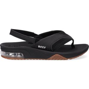 Reef Little Fanning Jongens Slippers - Black Silver0