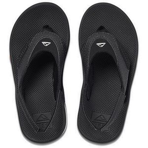 Reef Little Fanning Jongens Slippers - Black/Silver.