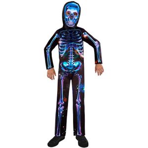 Amscan Kinderkostuum Neon Skelton Boy Jongens Neon/zwart Maat 3-4 Jaar