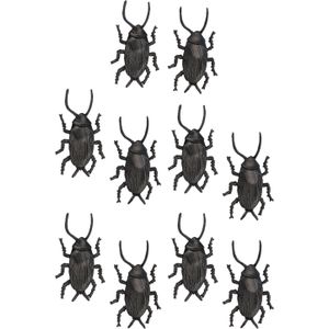 Nep kevers/kakkerlakken 5 cm - zwart/bruin - 10x stuks - Horror/griezel thema decoratie beestjes - Feestdecoratievoorwerp