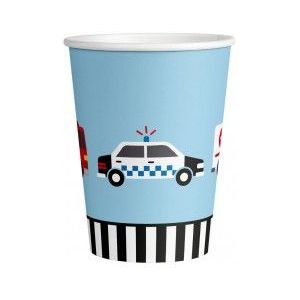 Amscan 9906581-66 - On The Road set van 8 papieren bekers voor verjaardagsfeest, meerkleurig, 250 ml
