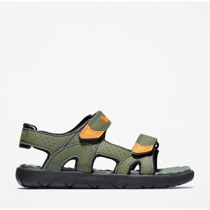 Timberland Toddler Perkins Row 2-Strap Dark Green w Orange-Schoenmaat 29