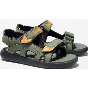 Timberland Junior Perkins Row 2-Strap Dark Green w Orange-Schoenmaat 40