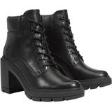 Veterlaarsjes - Effen - Leer - Blokhak - Snoersluiting