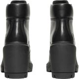 Veterlaarsjes - Effen - Leer - Blokhak - Snoersluiting